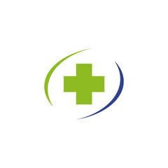 Sticker - Cross medical sign logo design template