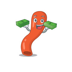 Sticker - A wealthy appendix cartoon character with much money