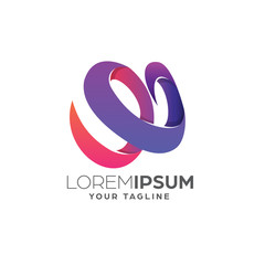 Poster - Gradient Logo Template with Abstract Shape