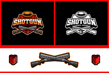 clay pigeon shooting sport vector logo template