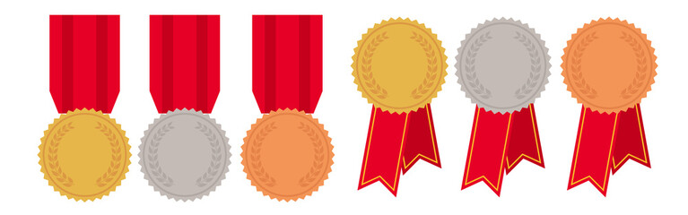 Wall Mural - set of gold silver and bronze medals