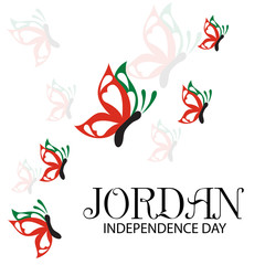 Canvas Print - Vector  illustration of a background a poster for Jordan Independence Day.