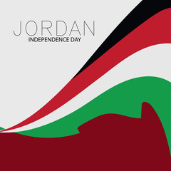 Canvas Print - Vector  illustration of a background a poster for Jordan Independence Day.