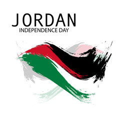 Poster - Vector  illustration of a background a poster for Jordan Independence Day.