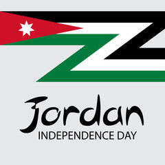 Sticker - Vector  illustration of a background a poster for Jordan Independence Day.