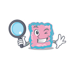 Poster - cartoon picture of intestine Detective using tools