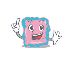 Sticker - Intestine caricature design style with one finger gesture