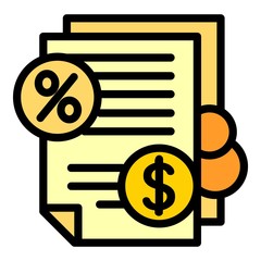 Poster - deposit money papers icon. outline deposit money papers vector icon for web design isolated on white