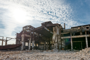 Old abandoned factory building.