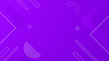 Poster - Background violet geometric . Elegant graphic geometric violet background square circle dot line digital vibrant gradient wallpaper colorful vector modern texture blurry smooth glow abstract web map.