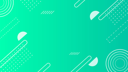 Poster - Geometric green background. Graphic elegant geometric green background semicircle circle dot line vibrant gradient digital wallpaper, colorful vector modern texture smooth blurry glow abstract web.