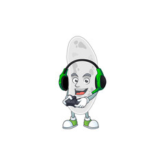 Sticker - A cartoon design of gemmatimonadetes clever gamer play wearing headphone