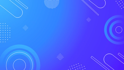 Poster - Blue geometric background. Graphic geometric elegant blue background with circle dot line vibrant gradient digital wallpaper, colorful modern vector texture smooth blurry glow abstract web map.