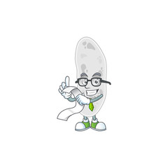 Sticker - cartoon mascot design of gemmatimonadetes holding a menu list