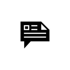 Poster - Message speech bubble icon vector design in black flat design on white background 
