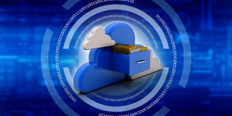 Poster - 3d rendering cloud  folder network
 