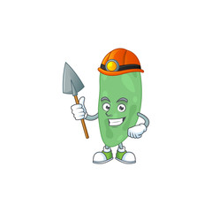 Sticker - Thermus thermophilus as a miner cartoon character design