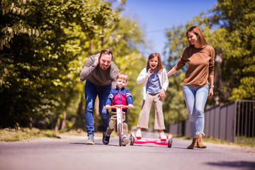 Wall Mural - Family happiness is something money cannot buy.