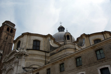 Wall Mural - Cityscape with San Geremia church in Venice. Historical facade with colomns, portico, dome made in baroque style.