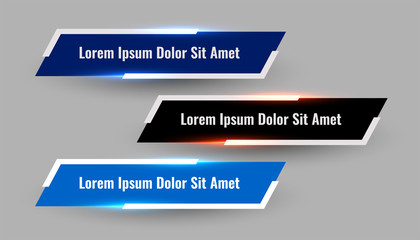 Wall Mural - three shiny geometric lower third modern template