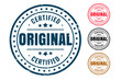 original certified product rubber stamp set of four