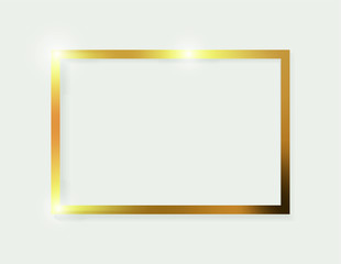 Canvas Print - gold frame on white background