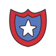 Usa shield with star fill style icon vector design