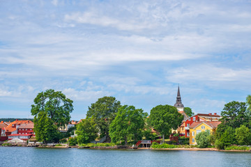 Poster - View of a Swedish city from the seaside