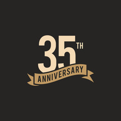 Wall Mural - 35th Years Anniversary Celebration Icon Vector Logo Design Template