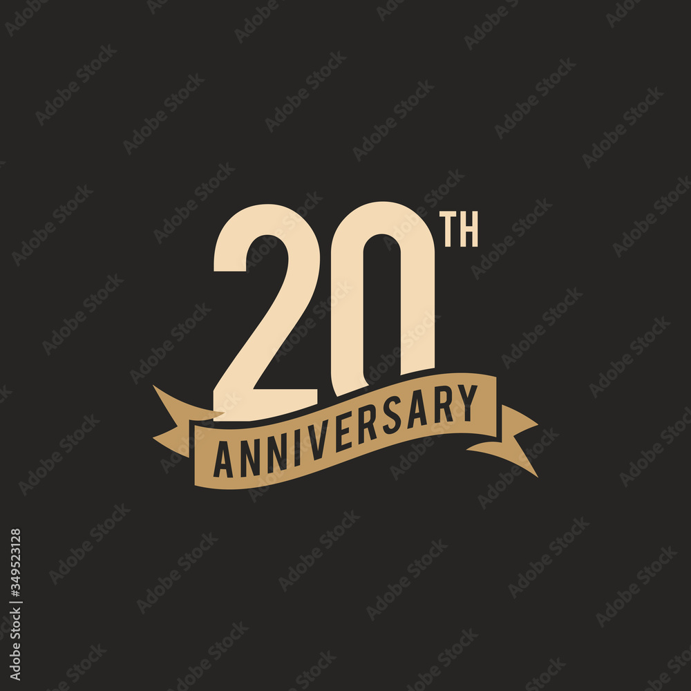 20th Years Anniversary Celebration Icon Vector Logo Design Template ...