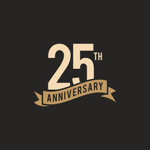 25th Years Anniversary Celebration Icon Vector Logo Design Template