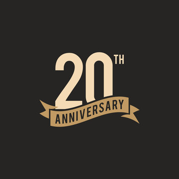 20th Years Anniversary Celebration Icon Vector Logo Design Template