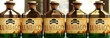 Lumbago can be like a deadly poison - pictured as word Lumbago on toxic bottles to symbolize that Lumbago can be unhealthy for body and mind, 3d illustration