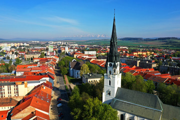 Aerial view of Spisska Nova Ves town in Slovakia