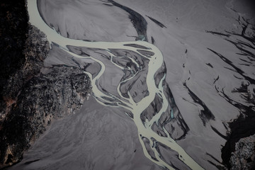 River of melting water from the icecap, Greenland