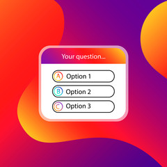 Poster - Your question. Social media elements stories stickers, web, app, ui. Social media instagram concept. Templates guess the quiz. EPS 10 Vector