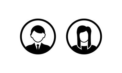 Poster - Male and female user icon. Avatar man and women on isolated white background. EPS 10 vector