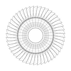 turbine wheel concept outline. vector