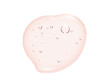 Hyalurinic acid serum texture. Light pink liquid gel beauty cream swatch. Cosmetic skin care product close-up