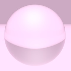 Poster - Pink glossy transparent Sphere. Realistic illustration. 3D rendering. 