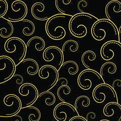 Wall Mural - seamless pattern with golden swirls