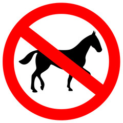 Wall Mural - No horses vector sign