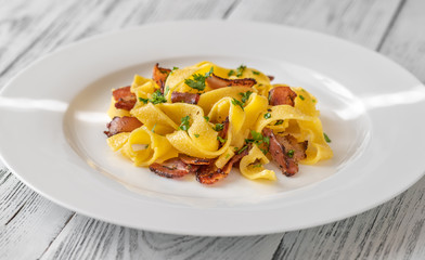 Sticker - Pappardelle pasta with pancetta