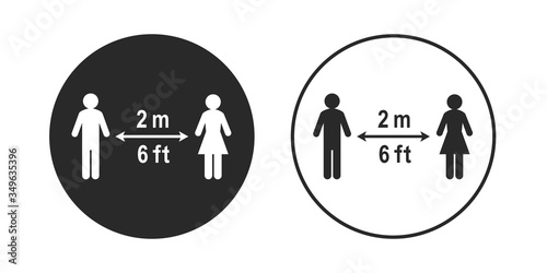 Fotomural Social distancing sign in circle shape
