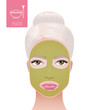 Women with beauty face mask. Spa natural cosmetics organic beauty facial mask. Self-care beauty treatment skincare concept.