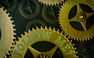 Fototapete - Handwriting text Follow Me Question. Conceptual photo go or come after an individual or thing proceeding ahead