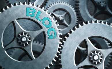 Poster - Writing note showing Blog. Business concept for regularly updated website web page run by individual
