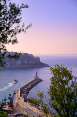 Wall Mural - The lighthouse at the Port of Nice on the Mediterranean Sea at Nice, France along the French Riviera.