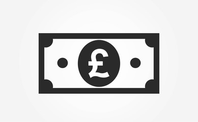 Wall Mural - pound sterling banknote icon. british money symbol. financial design element