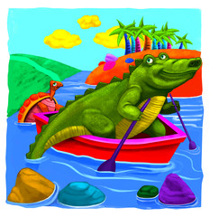 Poster - funny crocodile